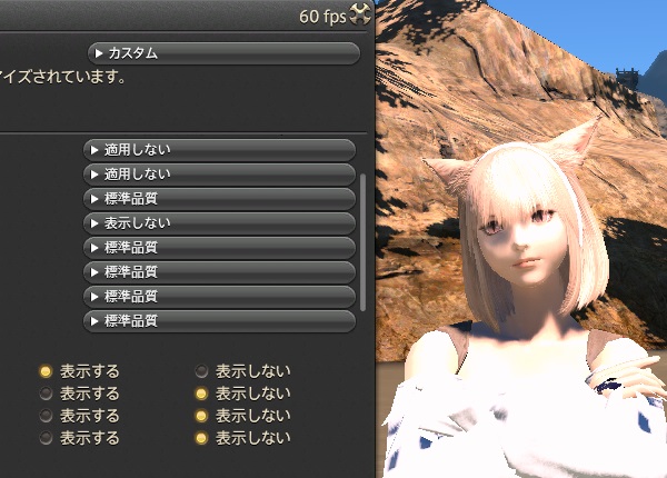 FF14 グラフィック設定を一度見直す。快適への道  いつものFF14