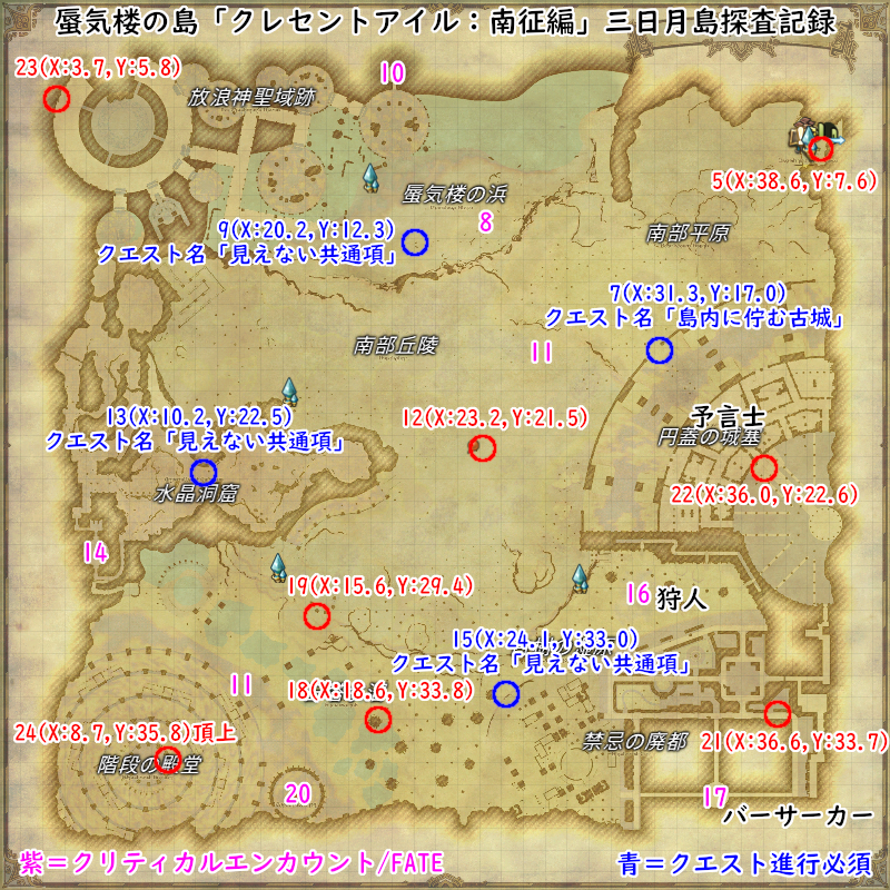 【FF14】蜃気楼の島「クレセントアイル：南征編」三日月島探査記録メモ