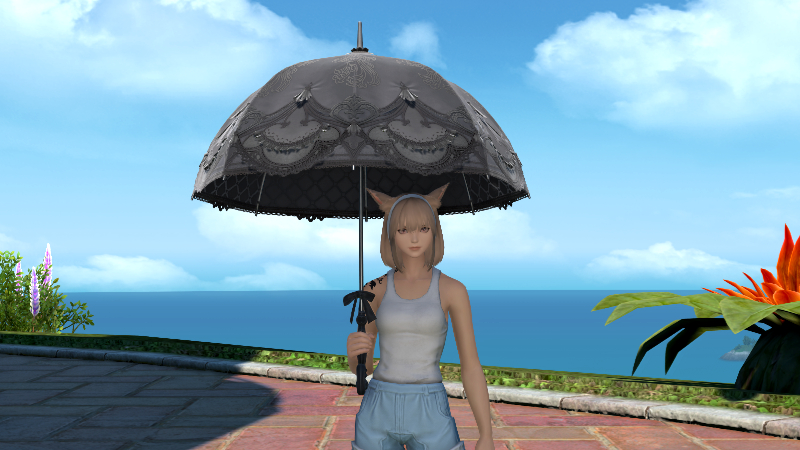 【FF14】ブラックレースパラソル（ファッションアクセサリー）