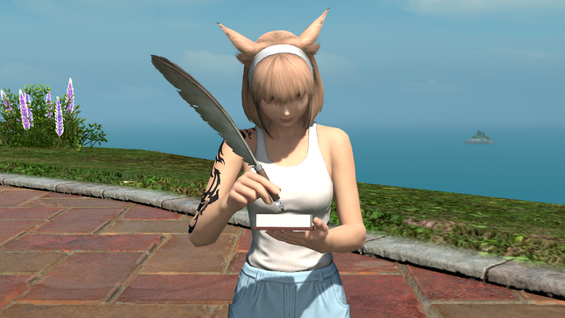 【FF14】演技教本:羽根ペンで記述する（エモート）