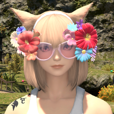 【FF14】デコレート・フラワーグラス（頭装備品）/スタイルカタログ:デコレート・フラワーグラス（フェイスアクセ）