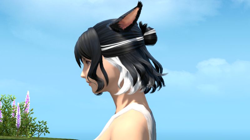 【FF14】ヘアカタログ:ハーフアップボブ（メッシュ入り）
