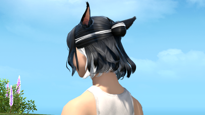 【FF14】ヘアカタログ:ハーフアップボブ（メッシュ入り）